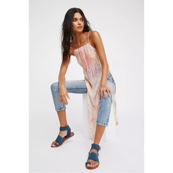 Free People Bohemian Beach Maxi Top Tie Dye Festival Fairy Spring Summer Small - Picture 13 of 15
